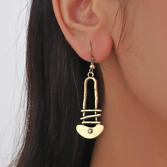 Modernist Silver Plated Dangle Earrings Boutique - Picture 2 of 5